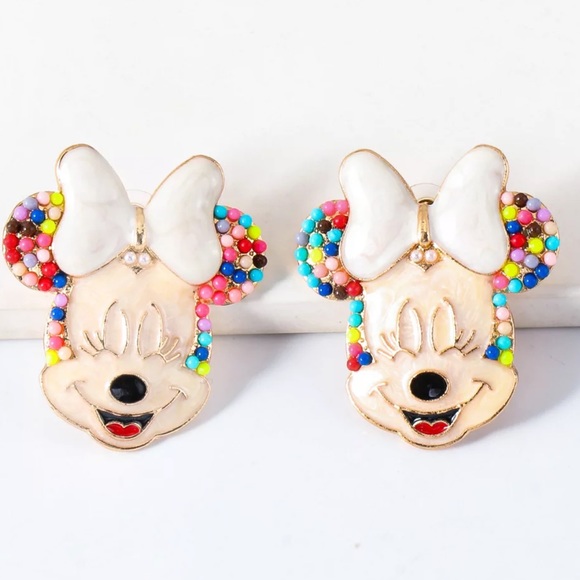Jewelry - NEW COLORFUL MINNIE MOUSE FACE STUD EARRINGS